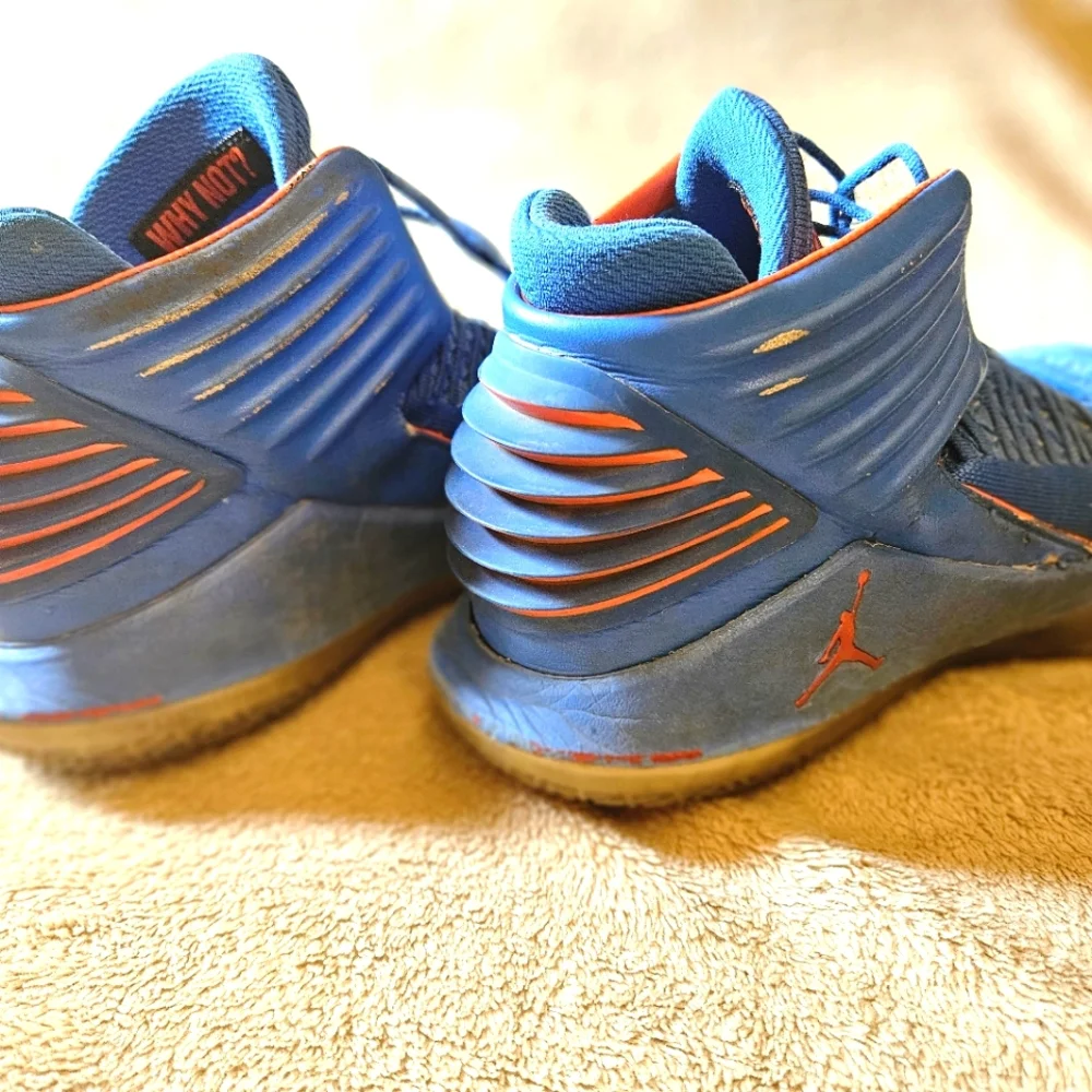 Jordan crafted by jordan  these air jordan 32 russell westbrook sneakers are part of the air jordan product line and designed with a  photo blue